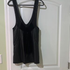 Black Leather lined Mini Dress!!